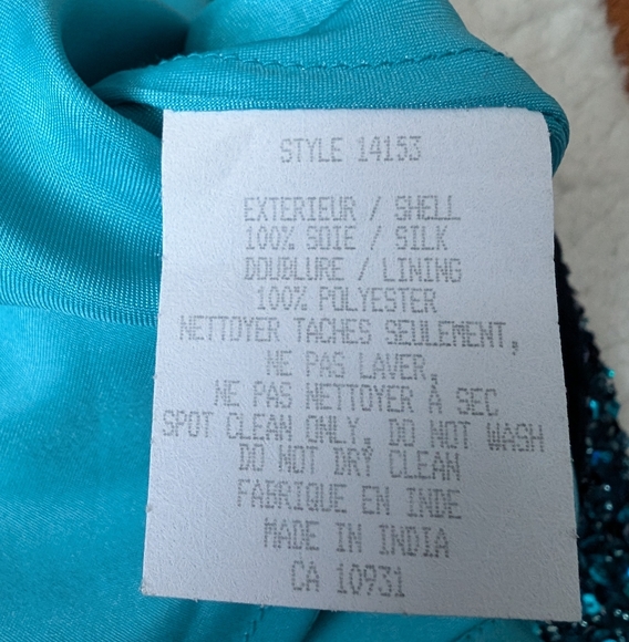 Scala Vintage Sequined Beaded Mini Evening Dress XSmall Blue - Picture 11 of 16